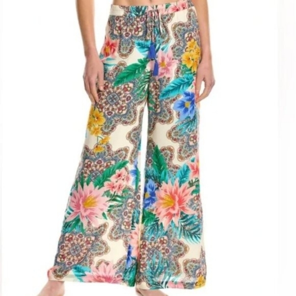 Johnny Was Pants - 💘 Johnny Was Yasmin Easy Floral Wide Leg Pant Boho Tropical Resort Beachwear